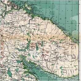 Click to enlarge Historic Map of the Arctic Russian Kola Peninsula (Russian Lapland), White Sea and Region.